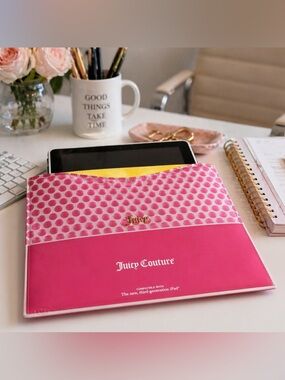 Juicy Couture iPad Sleeve Case NWT | Pink Polka Dot Tablet Cover | 8x10.5